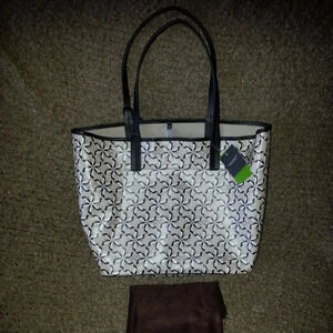 KATE SPADE-NEW YORK-Bloome Pinwheel Court-Tanner Tote-Crisp Linen-NWT